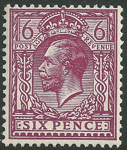SG426 6d Purple (Chalky Paper) MOUNTED Mint (King George V 1924 Block Cypher Watermark Stamps)