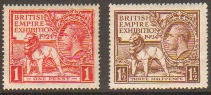 SG430-431 1924 British Empire Exhibition Wembley Stamp Set (Unmounted Mint)