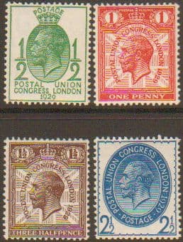 SG434-437 1929 PUC Stamp Set Watermark Upright