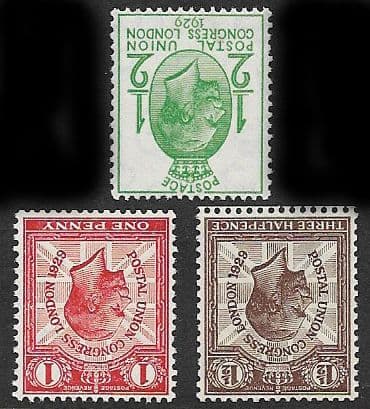 SG434Wi-436Wi 1929 PUC Stamp Set Watermark Inverted (MOUNTED Mint)