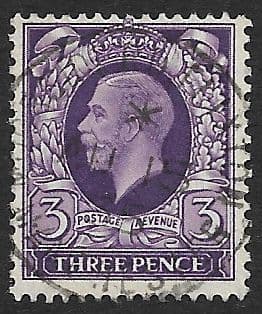 SG444 3d Reddish-Violet 1934  Photogravure Used   ( King George V  Stamps)