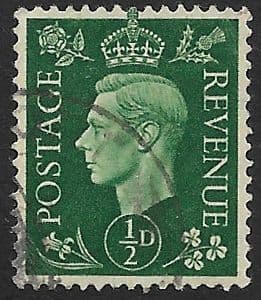 SG462 ½d Green Used (George VI 1937 Definitive Stamps)