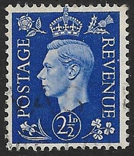 SG466 2½d Ultramarine Used (George VI 1937 Definitive Stamps)
