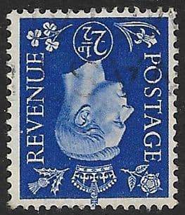 SG466Wi 2½d Ultramarine Inverted Watermark Used (George VI 1937 Definitive Stamps)