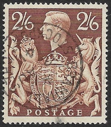 SG476 2/6 Brown Used (George VI 1939 High Values)