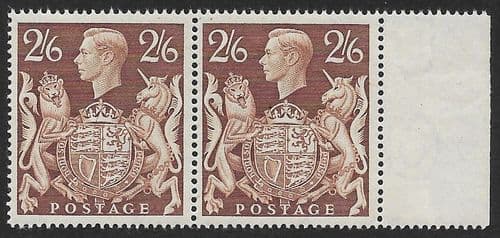 SG476ab (Q29b)  GASHED DIADEM FLAW 2/6 Brown Unmounted Mint