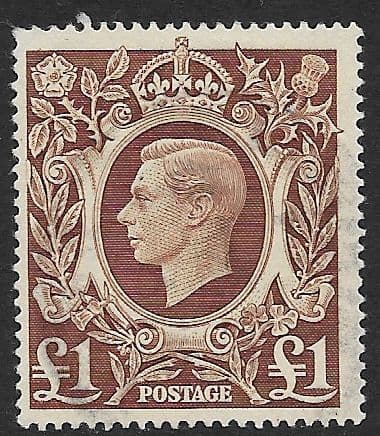 SG478c £1 Brown Used (George VI 1939 High Values)