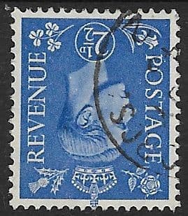 SG489Wi 2½d Light Ultramarine Inverted Watermark Used (George VI 1941 Definitive Stamps)