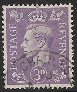 SG490 3d Pale Violet Used (George VI 1941 Definitive Stamps)