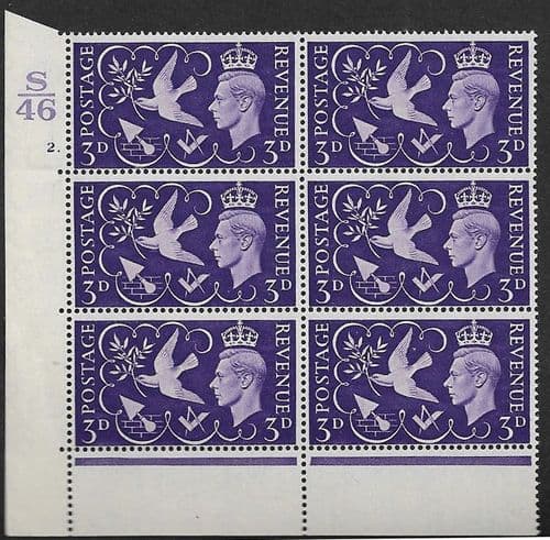 SG492 QCom9 Cylinder 2 dot Perf Type 6 E/P Unmounted Mint