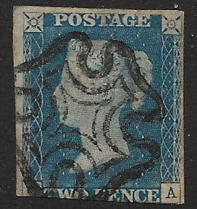 SG5 1840 2d Blue Plate 1 C-A 3 Margins