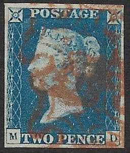 SG5 1840 2d Blue Plate 1 M-D 4 Margins