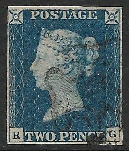 SG5 1840 2d Blue Plate 1 R-G 4 Margins