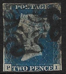 SG5 1840 2d Blue Plate 2 P-I 3 Margins