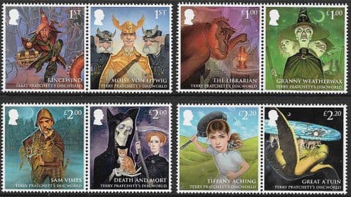 SG5055-5062 2023 Terry Pratchett's Discworld Stamp Set
