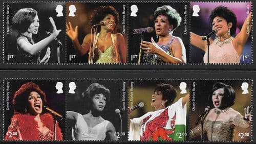 SG5070-5077 2023 Dame Shirley Bassey Stamp Set