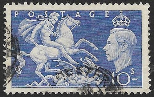 SG511 10/- Ultramarine Used (George VI 1951 High Values)