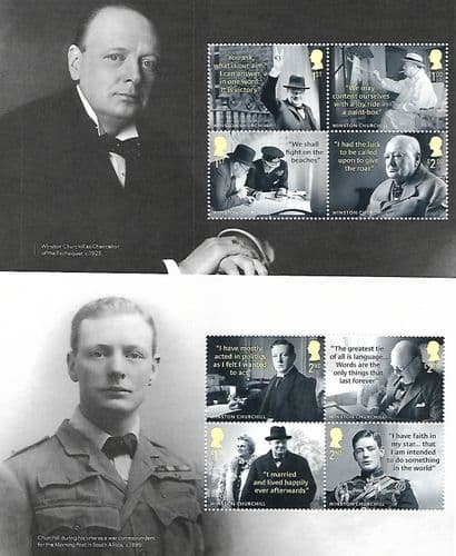 SG5253a + 5255a 2024 Winston Churchill Set of 8 Booklet Stamps