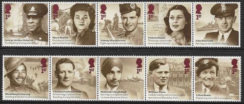 SG5315-5324 2025 Valour & Victory Stories of World War II Stamp Set
