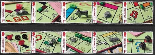 SG5392-5401 2025 Monopoly Stamp Set