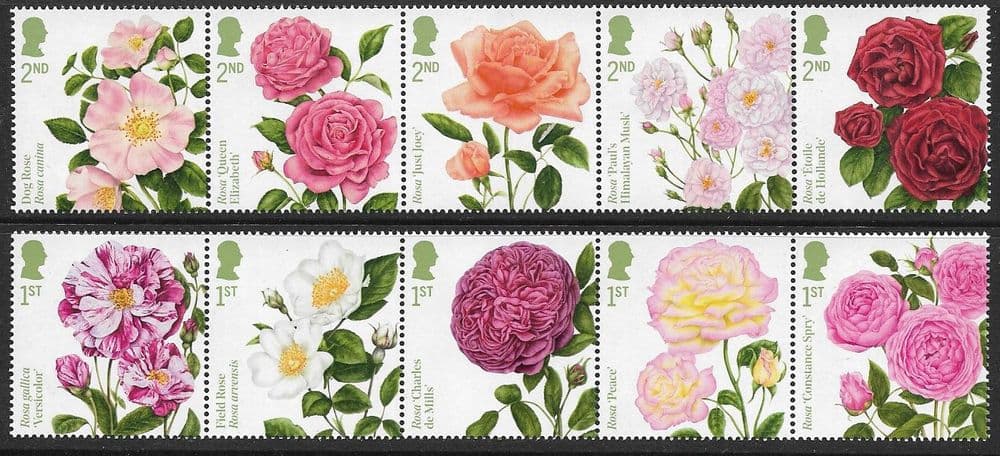 2 Roses Stamp SG5455-5464 2026 Roses Stamp Set