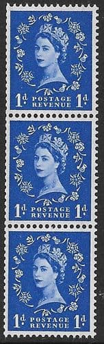 SG562var (S15b)  DAFFODIL FLAW 1d Ultramarine  (Centre Stamp)