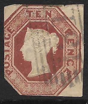 SG57 10d Brown Queen Victoria Embossed Stamp (Space Filler) (Stock 57004)
