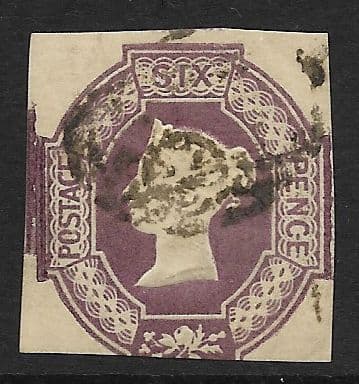 SG58 6d Mauve Queen Victoria Embossed Stamp (Stock 58001)