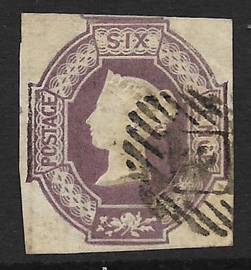 SG58 6d Mauve Queen Victoria Embossed Stamp (Stock 58002)