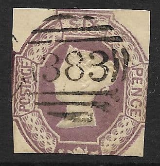 SG58 6d Mauve Queen Victoria Embossed Stamp (Stock 58005)