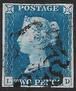 SG6 1840 2d Pale Blue Plate 1 L-D 4 Margins