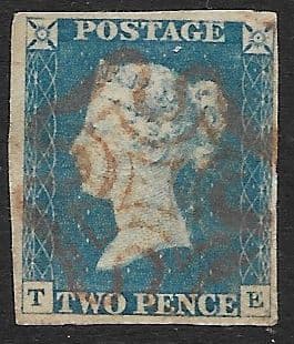 SG6 1840 2d Pale Blue Plate 1 T-E 4 Margins