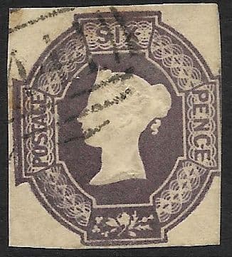 SG60 6d Purple Queen Victoria Embossed Stamp (Stock 60001)