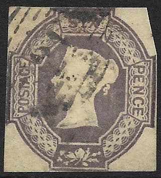 SG60 6d Purple Queen Victoria Embossed Stamp (Stock 60003)