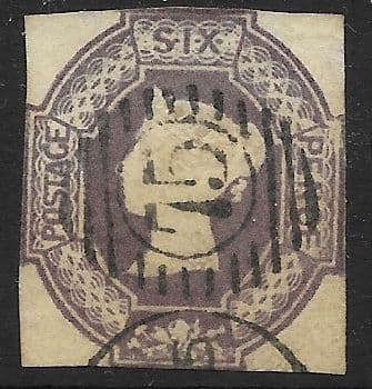 SG60 6d Purple Queen Victoria Embossed Stamp (Stock 60004)