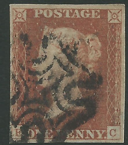 SG7 Penny Red Plate 2 E-C From Penny Black Plate 4 Margin