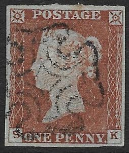 SG8L Maltese Cross S-K (1841 Imperf Penny Reds)