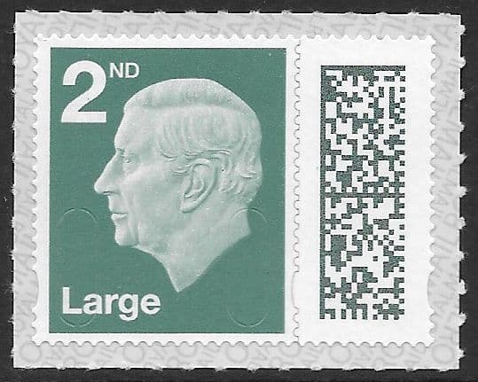 Code 2 Stamp V5002 23 2nd Class Large Barcoded Stamp MAIL M23L No Source Code Date ...