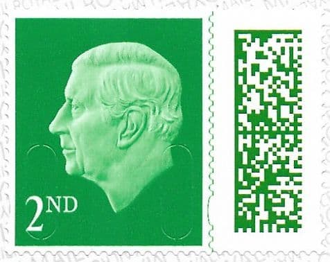V5010 (25) 2nd Class Small Barcoded Stamp  MEIL M25L (Source Code E, Date Code 25)
