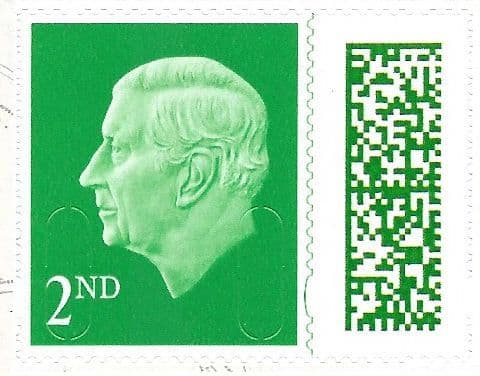 V5013 (25) 2nd Class Small Barcoded Stamp MPIL M25L (Source Code P, Date Code 25) Ex CY11 Booklet