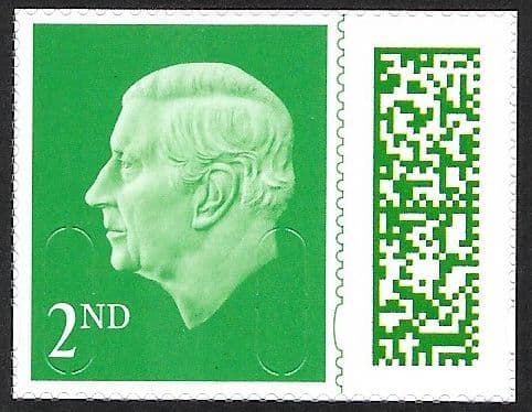 V5022 2nd Class Small Barcoded Stamp MPIL M23L (Source Code P, Date Code 23) Ex CY1 Booklet