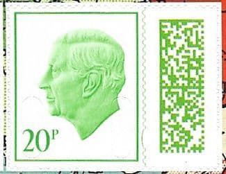 V5251? 20p Barcoded Stamp MPIL M25L (Source Code P, Date Code 25) Ex CY10 Booklet