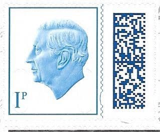 V5269 1p Barcoded Stamp MPIL M25L (Source Code P, Date Code 25) Ex CY12 Booklet