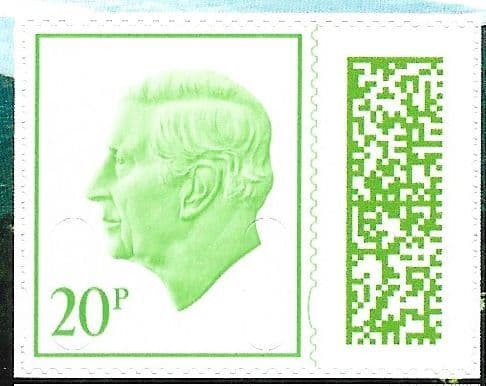 V5275 20p Barcoded Stamp MPIL M25L (Source Code P, Date Code 25) Ex CY14 Booklet