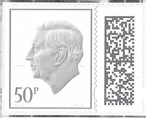 V5280 50p Barcoded Stamp MPIL M24L (Source Code P, Date Code 24) Ex CY7 Booklet