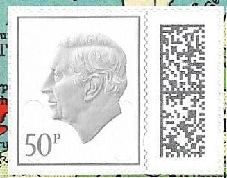 V5280 50p Barcoded Stamp MPIL M25L (Source Code P, Date Code 25) Ex CY10 Booklet