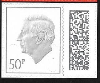 V5280 50p Barcoded Stamp MPIL M25L (Source Code P, Date Code 25) Ex CY13 Booklet