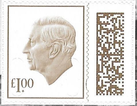 V5285 £1.00 Barcoded Stamp MPIL M24L (Source Code P, Date Code 24) Ex CY7 Booklet