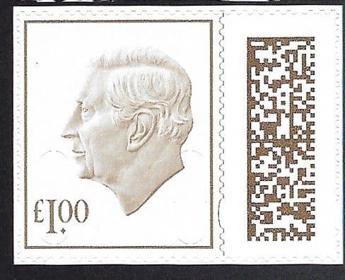 V5285 £1.00 Barcoded Stamp MPIL M24L (Source Code P, Date Code 24) Ex CY9 Booklet