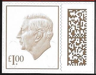 V5285 £1.00 Barcoded Stamp MPIL M25L (Source Code P, Date Code 25) Ex CY13 Booklet